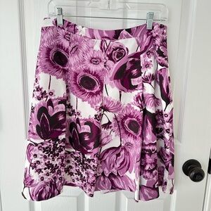 Ann Taylor Floral Purple Skirt